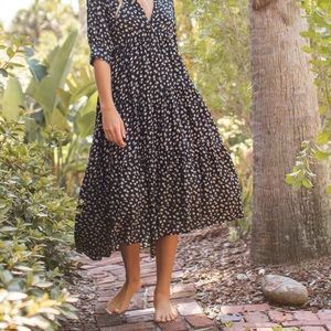 Natural Life Black Cream Roses Rebecca Dress. Women's Medium. Only worn once.